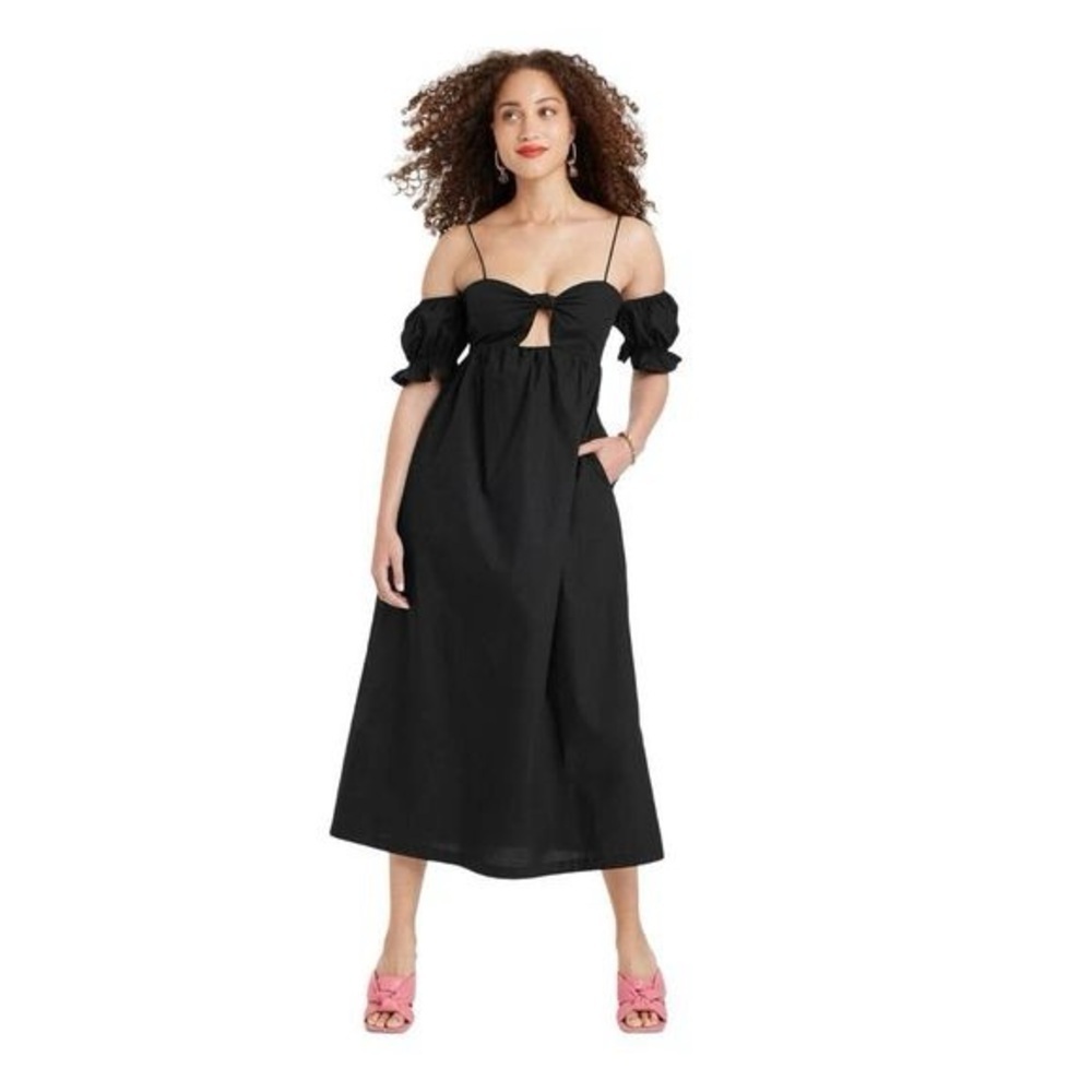Elegant A New Day Black Off-Shoulder Dress, Size M